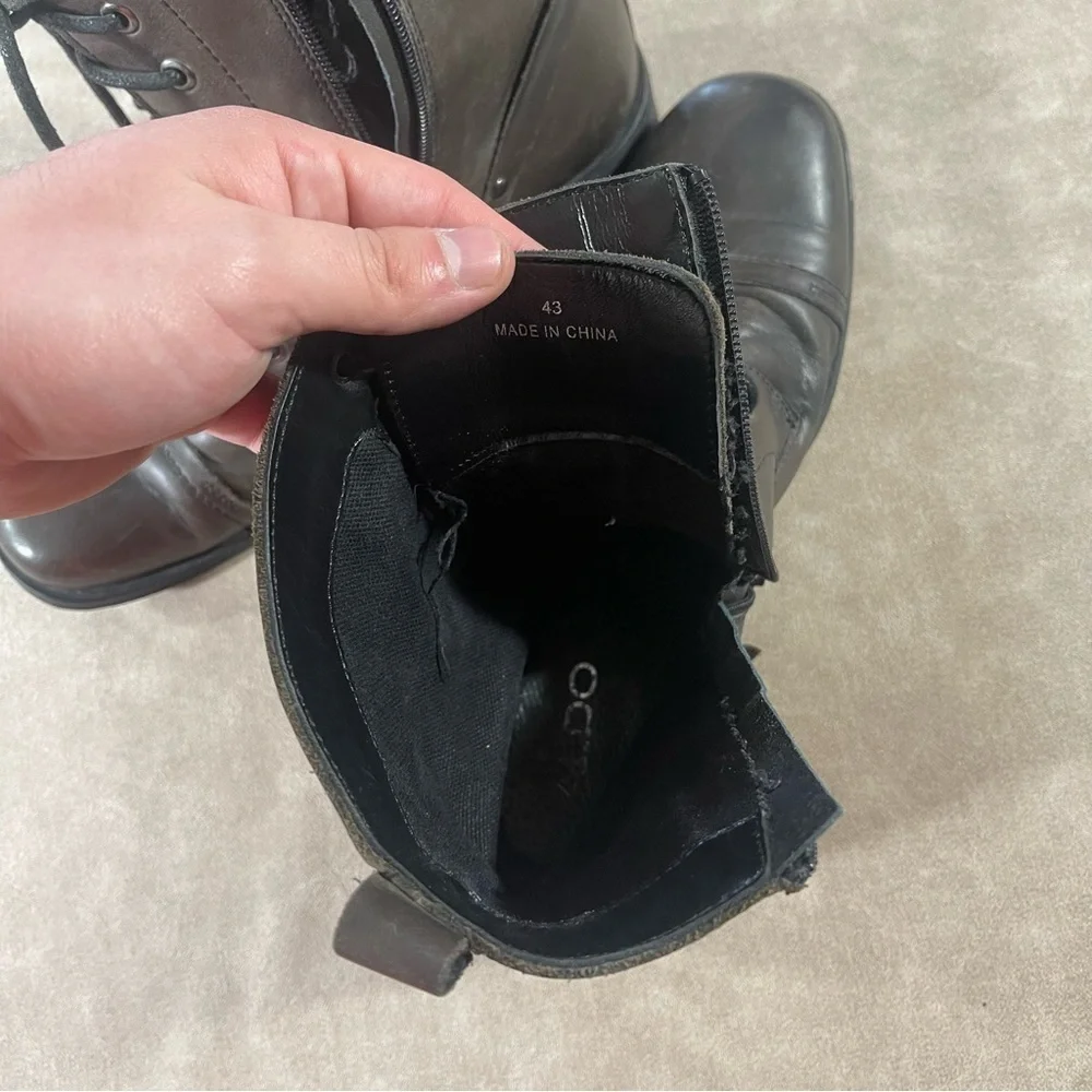 Aldo Men’s‎ Lace Up Zipper Boots Size 43